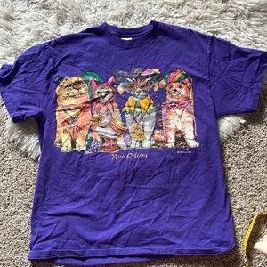 Vintage Cats New Orleans Mardi Gras T shirt Oversized
